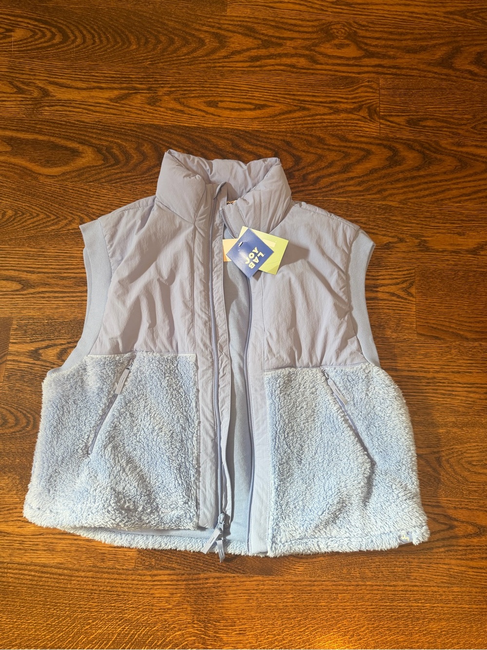 JoyLab Pale Blue Quilted Puffer Vest with Zipper